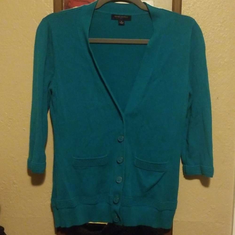 Teal banana republic cardigan